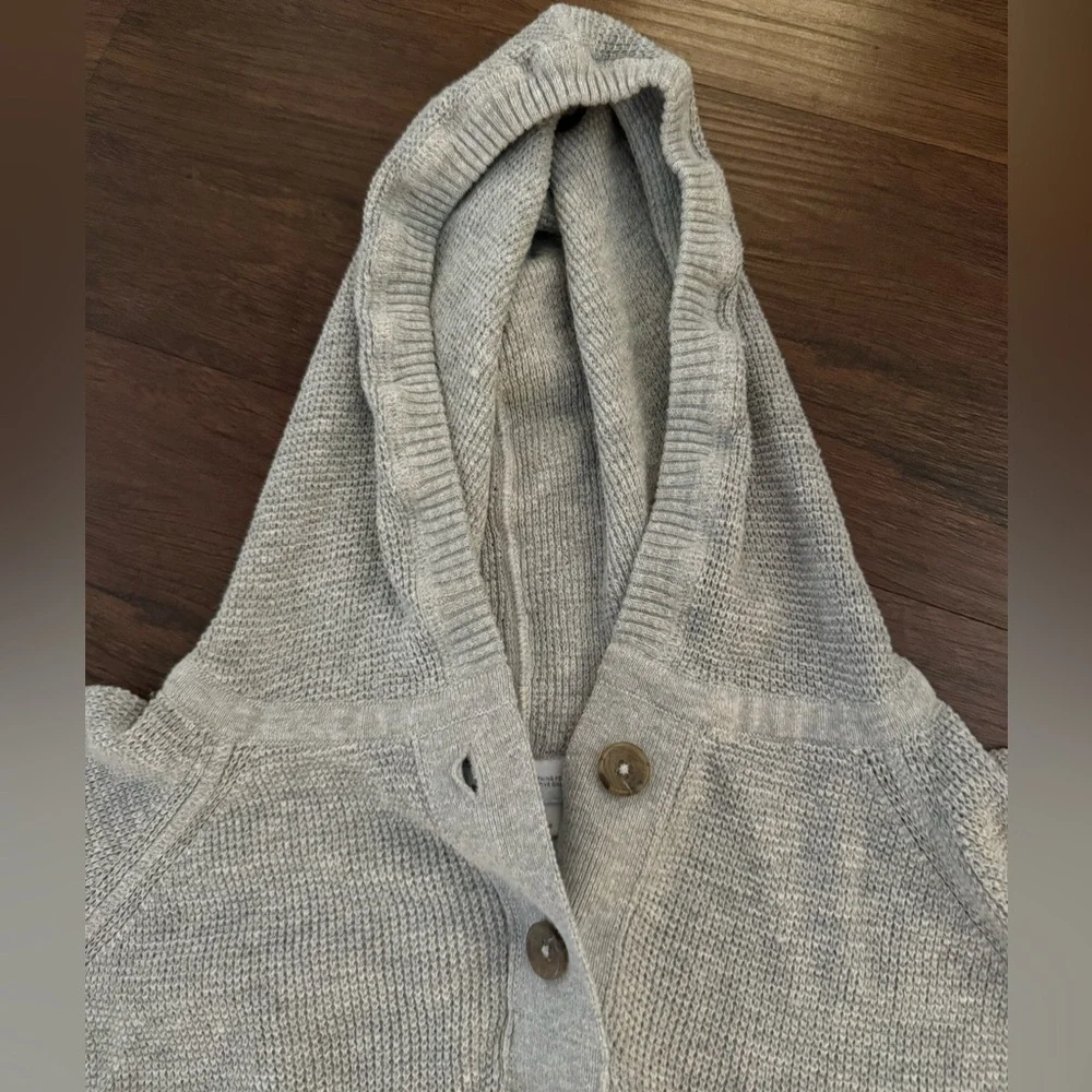 Prana Milani Tunic‎ Sweater Knit Hooded Henley Gray Large - Picture 3 of 4